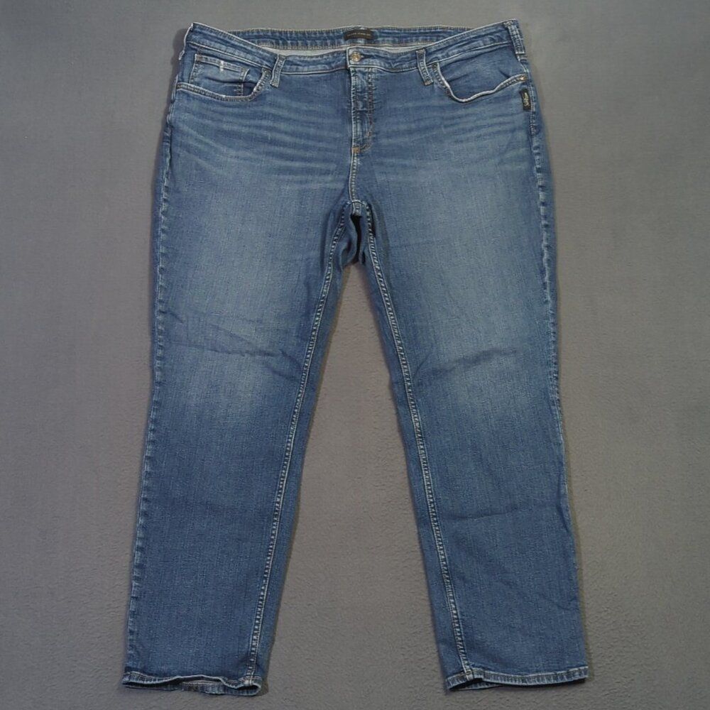 Silver Jeans Women's 22x28 Fits 22x31 Blue Beau Denim High Rise